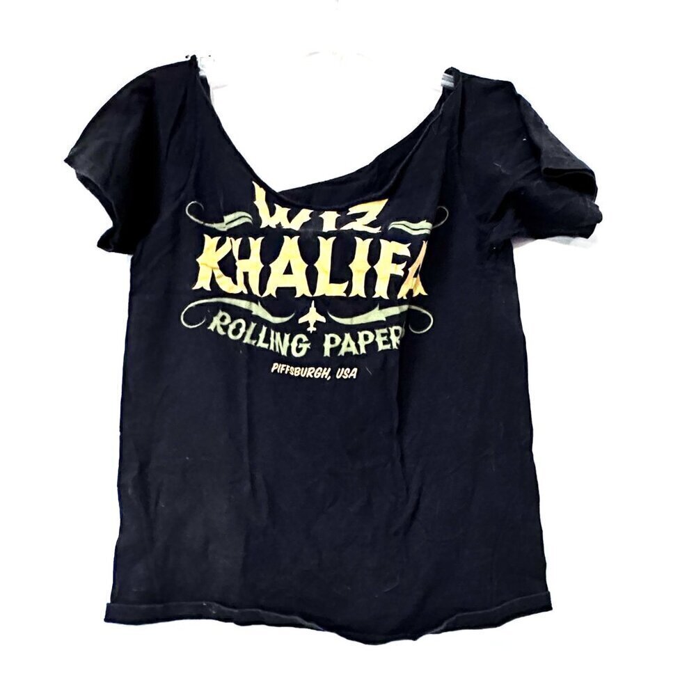 Wiz Khalifal Size Small Tie Dye Tank Black Tee Shirt T-Shirt scoop distressed